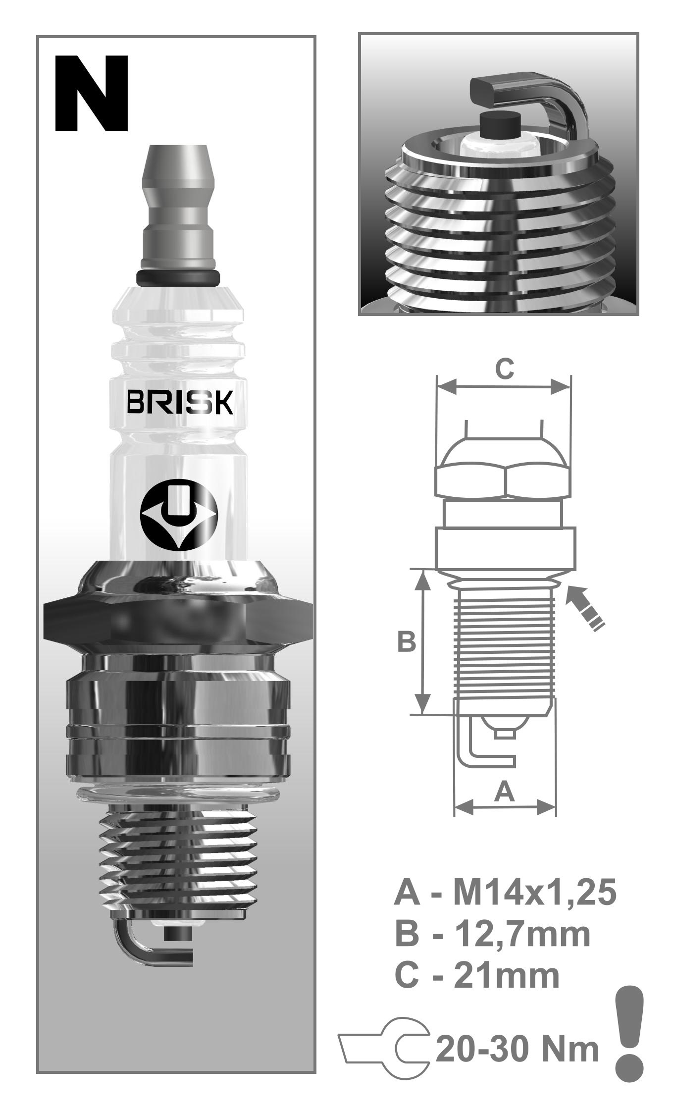 Zapalovací svíčka BRISK N17C